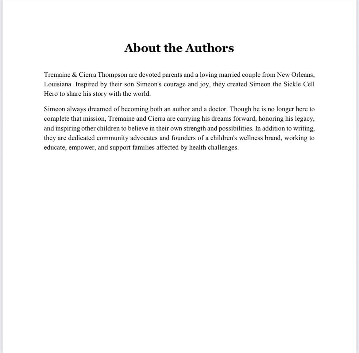 Simeon the Sickle Cell Hero - eBook Edition